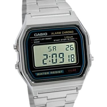Imagem de Relógio Casio Digital Vintage Unissex Prateado A158WA1DF, Prata