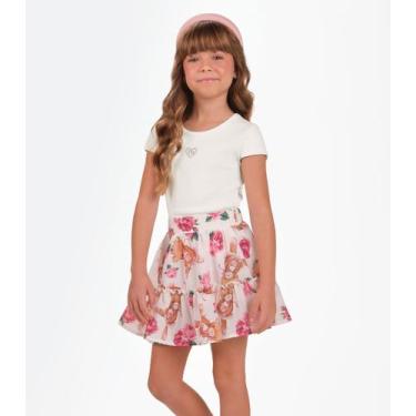 Imagem de Conjunto Blusa com Saia Menina Trick Nick Bege, 2, Bege