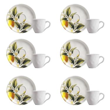 Imagem de Conjunto De Xícara De Cafezinho Com Pires 06 Peças Bio Limonata Porto Brasil