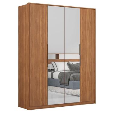 Imagem de Guarda Roupa Casal Attore D43012k 4 Portas 2 Portas Em Espelho Amendola - Demartêz