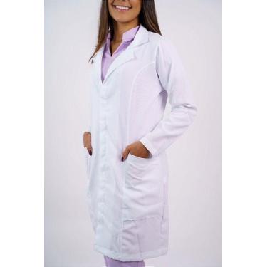 Imagem de Jaleco Acinturado Com Botões Feminino em Oxford Gola Blazer - - Toka B