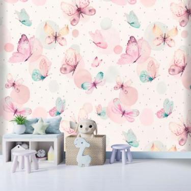 Imagem de Papel de Parede Decoração Borboletas 1 ROLO 5 METROS Adesivo Autocolan