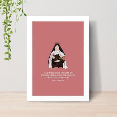 Imagem de Quadro Frases Católicas Devoção Fé A4 C/ Moldura e Vidro 09 Cor: Branc