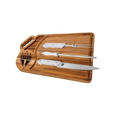 Imagem de Kit Churrasco São Paulo Personalizado com Time Presente Pais Namorados