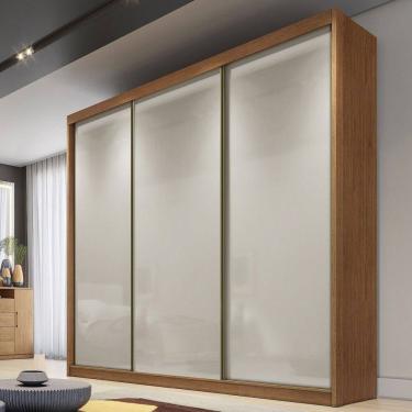 Imagem de Guarda-Roupa Casal Tullins 3 Portas 8 Gavetas 100% Mdf Cumaru/Marrom Claro - Pnr Móveis