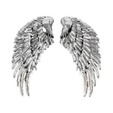 Imagem de Aplique De Lantejoulas Grandes Em Formato De Asa Para Costurar Em Roup