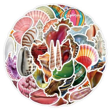 Imagem de Pacote de adesivos Shells And Conch And Conch And Vinil impermeável, 5