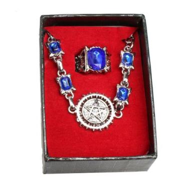 Imagem de Conjunto de joias Anime Blacks Butlers Sapphire Bracelet Colar - yiwei