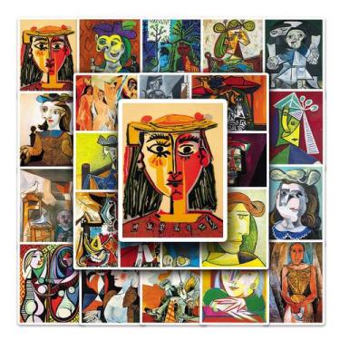 Imagem de Adesivos Pablos Picassos, pinturas a óleo, impermeáveis, 50 unidades -