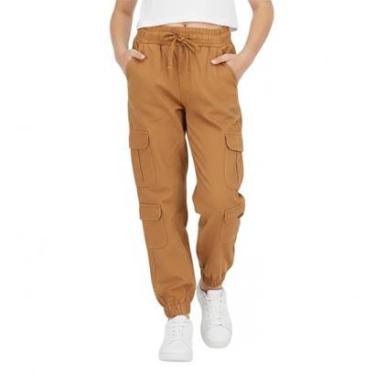 Imagem de Calça Juvenil Look Jeans Cargo Tencel Ferrugem - 10 - FERRUGEM-Feminino