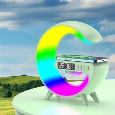 Imagem de Alto-falante Bluetooth: estação de carregamento sem fio, lâmpada, reló