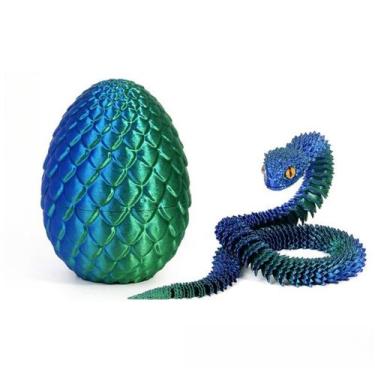 Imagem de Brinquedo Snake Fidget Ovo de cobra impresso em 3D com cobra impressa 