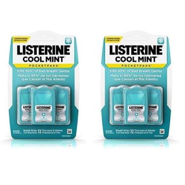 Imagem de Breath Strips Listerine Pocketpaks Cool Mint 72 unidades x 2