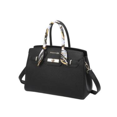 Imagem de Bolsa Feminina Veryrio com Alça Transversal e Lenço, Preto