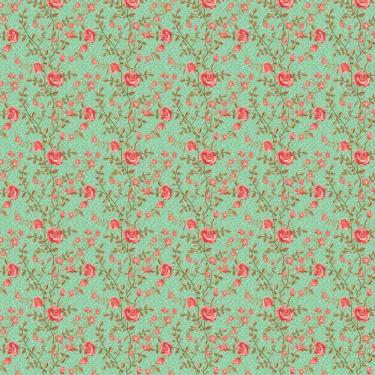 Imagem de Papel De Parede Floral Flores Rosas Vermelhas Verde Adesivo