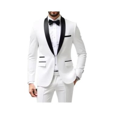 Imagem de Conjunto De Terno Slim Fit Masculino De 2 Peças Com Botão Único Para C