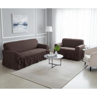 Imagem de Capa De Sofá 2 E 3 Lugares Tecido Gorgurão Maquinetado - - Campari Ind