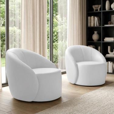 Imagem de Poltrona Sala Orgânica Kit 2 Lua Fixa Sintético D03 - D Rossi - DRossi