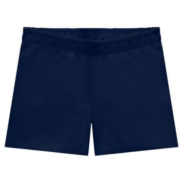 Imagem de Shorts Infantil Menina Kyly em Cotton Cores, 10, Azul marinho