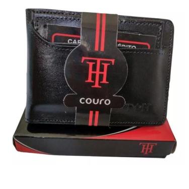 Imagem de Carteira TH Couro Zíper Original Masculina Homem, Marrom