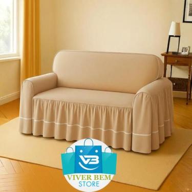 Imagem de Capa protetor Sofá Dalia de 2 lugares Cor:AVELÃ - Viver Bem Estar, AVE