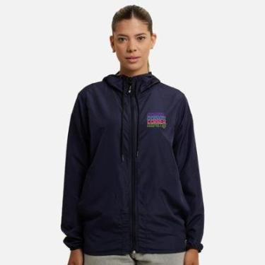 Imagem de Jaqueta Corta Vento Impermeável Feminina Azul Marinho WSS Rotina Corrida-Feminino