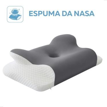Imagem de Travesseiro Borboleta Branco Cervical Da Nasa Espuma De Memória Refres
