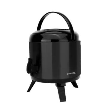 Imagem de Garrafa Térmica Botijão Chacal Inox Preto 5,5 Litros