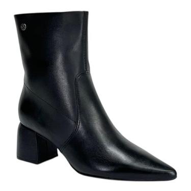 Imagem de Bota Bottero Cano Curto Bico Fino em Couro 362102 Preto, Preto, 36