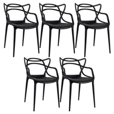 Imagem de Kit 5 Cadeiras Laráz Master Allegra de Jantar Preto - Laraz