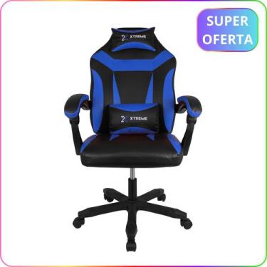 Imagem de Cadeira Gamer Giratória Gamer XTreme Gamers Supra Preta e Azul Gaming,