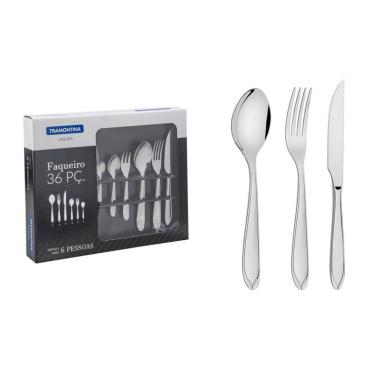 Imagem de Faqueiro 36 Peças Tramontina Laguna Em Aço Inox Alto Brilho Inox