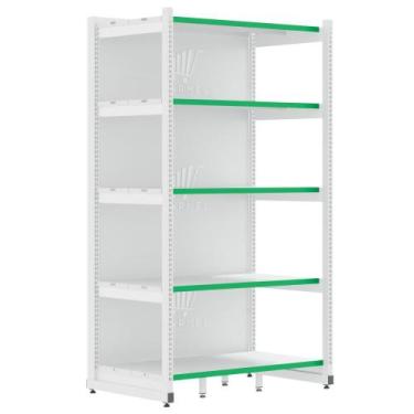 Imagem de Rack Fit Parede 1 Inicial 2,02X0,90X0,60 5 Bandejas Amapá, Branco Perf