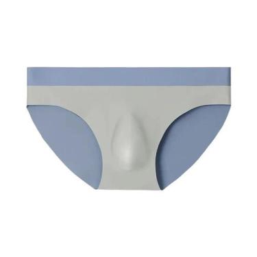 Imagem de Cuecas Masculinas De Seda Gelada Sem Costura Com Recortes 3D, Finas Pa