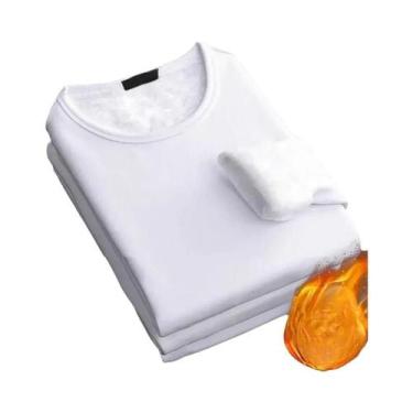 Imagem de Camiseta Térmica Masculina De Inverno Com Manga Longa, Veludo E Forro,