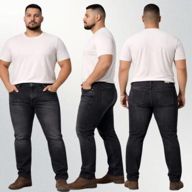 Imagem de Calça Jeans Skinny Masculina Plus C Elastano Tamanho Grande - - AZ04 J