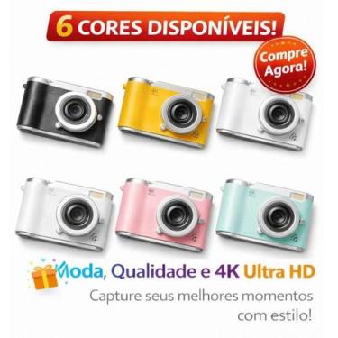 Imagem de Câmera 4K Ultra HD com Tela Flip 2.4 Zoom 8X e Flash Ideal para Crianç