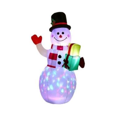 Imagem de Decoração De Natal Inflável Para Jardim E Pátio, Papai Noel E Boneco D