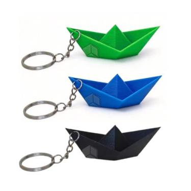 Imagem de Chaveiro Barco Estilo Origami  Design Moderno, Criativo e Decorativo -