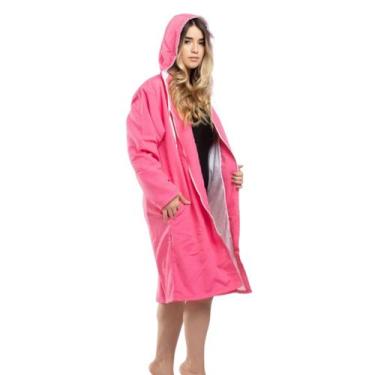 Imagem de Roupão De Banho Natação Best Fit Com Capuz Unissex, Pink, M