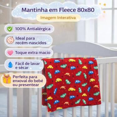 Imagem de Manta Mantinha Bebê Antialérgico Macia Infantil Fleece Estampado 80x80