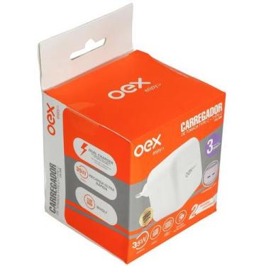 Imagem de Carregador de Tomada 35W USB-C Branco OEX CG208