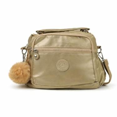 Imagem de Bolsa Feminina Moderna Transversal Nylon Impermeável Bolsos Zíper Alça
