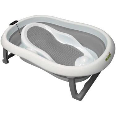Imagem de Banheira Dobrável Happy Babby Cinza/Gray c/ Termômetro Premium Baby, C