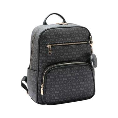 Imagem de Bolsa Mochila Chenson Casual Monograma C/ Bolso Notebook, Preto