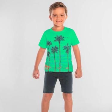 Imagem de Conjunto Infantil Menino Roupa Bermuda Short Camiseta Verão - Rovitex 