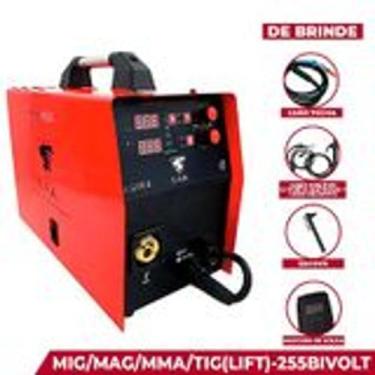 Imagem de Maquina De Solda Inversora Mig/mag/mma/tig255-bivolt Kit + ESMILHADEIR