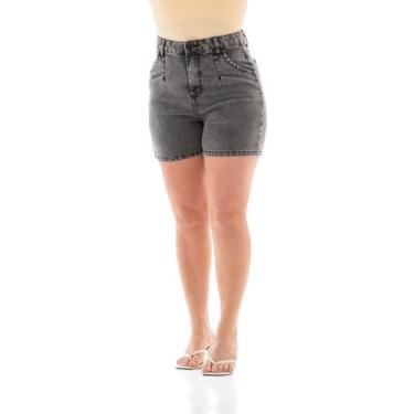 Imagem de Bermuda Jeans Feminina Arauto Mom Comfy Black - Arauto Jeans, Preto, 5