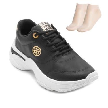 Imagem de Tênis Casual Ramarim PD e Meia RM26-26741, Preto, Dourado, 35