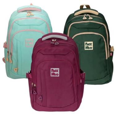 Imagem de Mochila Escolar Costas Lap Top 3 compartimentos Cor:Azul claro - Packn